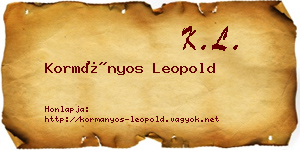 Kormányos Leopold névjegykártya